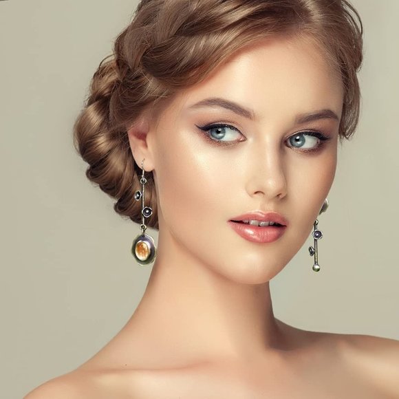 12 Pairs Teardrop Druse Crystal Drop Dangle Earrings for Women Girls - Picture 2 of 4